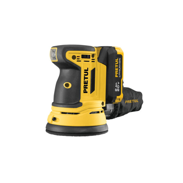 LIJADORA ROTO ORBITAL INALAMBRICA 20 V  5" PRETUL LIRI-20P