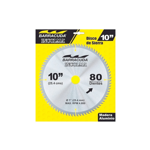 820402780310  DISCO BARRACUDA DE SIERRA DE 10" X 80 DIENTES